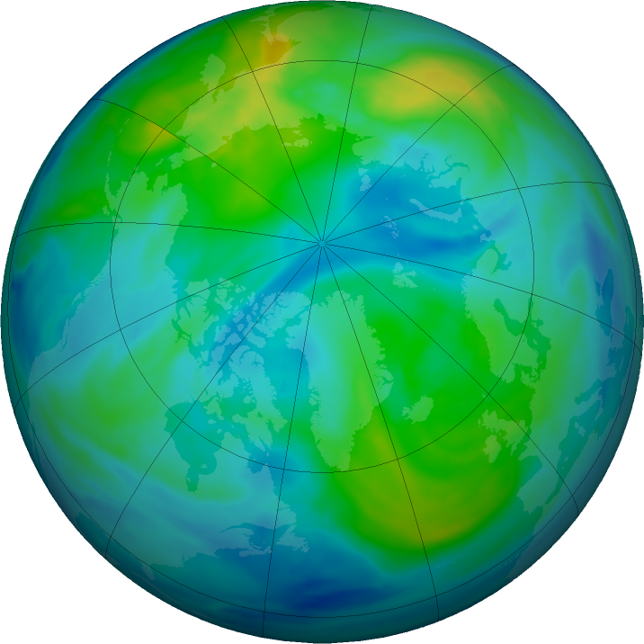 Arctic ozone map for 28 October 2023